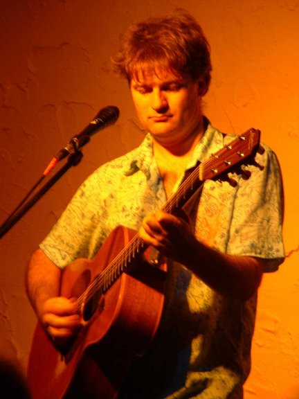Pensive at the Railway Tavern, Greenfield, 19 July 2002 - photo by PLC